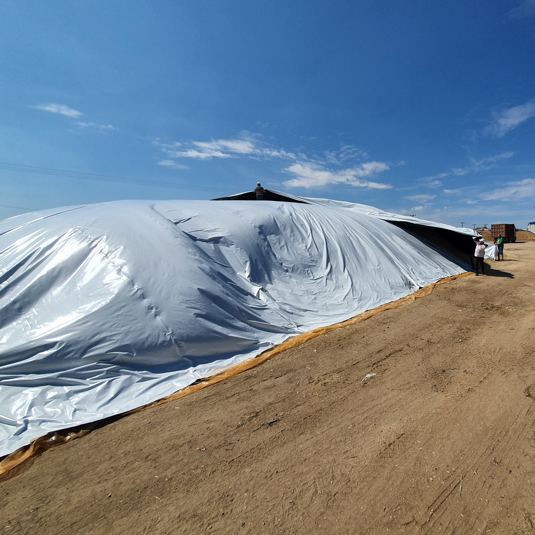 Silage pile covered with HITEC agricultural film solutions
